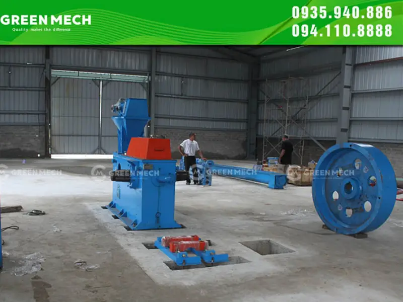 Lắp đặt máy ép củi mùn cưa D90