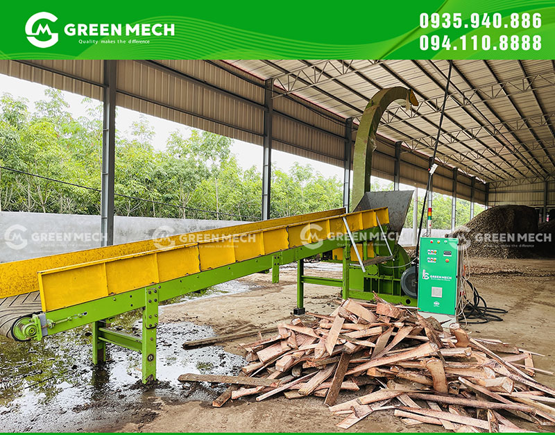 Máy băm gỗ GREEN MECH chất lượng cao, băm gỗ nhanh chóng phù hợp cho sản xuất viên nén năng lượng