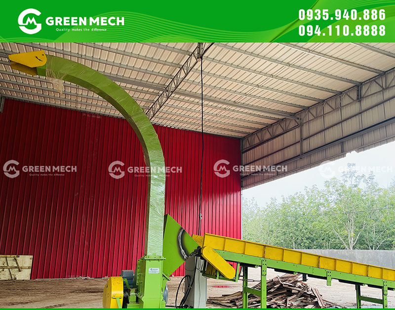 Bàn giao máy băm gỗ cùng băng tải đến Campuchia